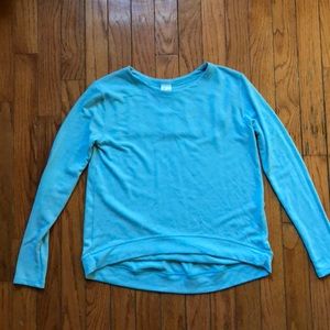 A lightweight light blue soft long sleeve shirt
